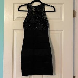 Black Bodycon sequin top dress